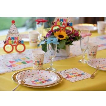 20 Serviettes - Anniversaire Ballons Multicolores