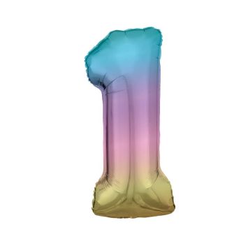 Ballon XL Hélium - Arc-en-ciel - Chiffre au choix