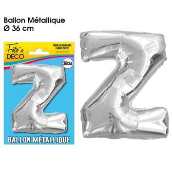 Ballon métallique argenté - Lettre "Z"