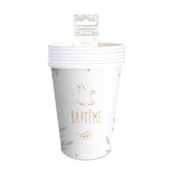 6 gobelets en carton - Collection Baptême
