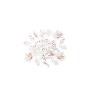 Assortiment de 100 Confettis - Collection Pampas, Fleurs de Coton et Or 