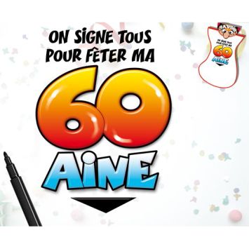 Bavoir "On signe tous pour fêter ma 60aine"