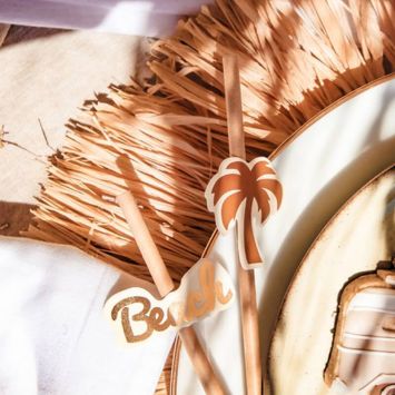 12 Pailles en carton - Collection Beach and Surf Party