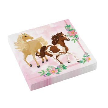 20 serviettes en papier beaux chevaux | jourdefete.com