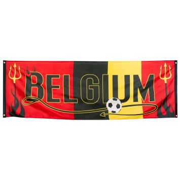 Bannière Belgique de 74 x 220 cm pour supporter la Belgique | jourdefete.com