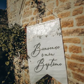 Suspension Géante Bienvenue à Mon Baptême - Collection Baptême Jolis Brins