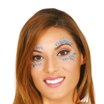 bijoux adhésifs visage couleur argent