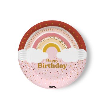 Un superbe lot de 8 assiettes d'un diamètre de 22,7 cm pour déguster un bon repas d'anniversaire | jourdefete.com