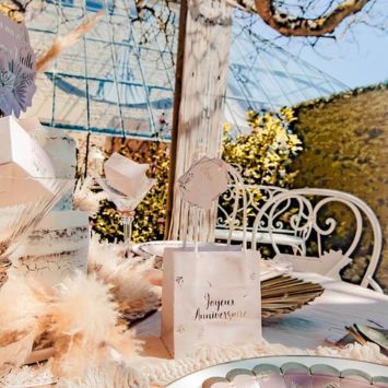 4 Sacs Cadeaux - Collection Boho Blush et Or