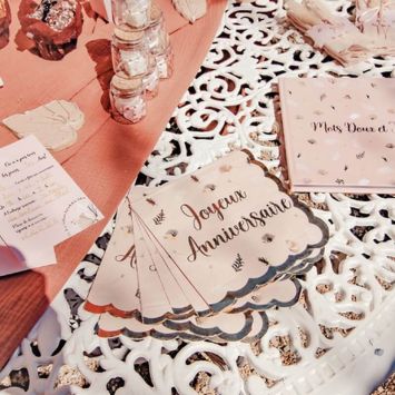 16 Serviettes - Collection Boho Blush et Or