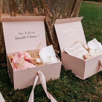 Boîte Veux-tu être ma Témoin ? - Blush et Or