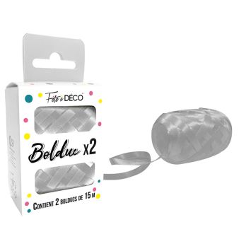 Lot de 2 rubans bolduc 15m pour décoration festive | jourdefete.com