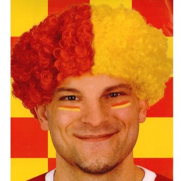 Perruque clown rouge et jaune