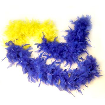 Boa Plumes Jaune et Bleu
