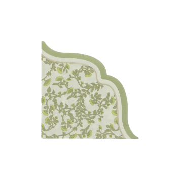 Serviettes fantaisie Botanica Verde crème, pistache et or | jourdefete.com