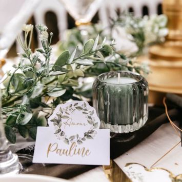 10 Marque-Places - Collection Botanique Vert et Or