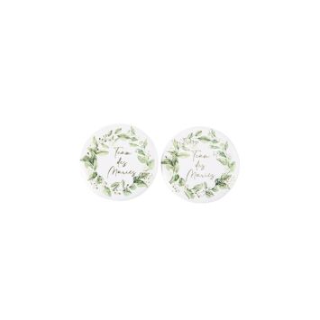 lot de 2 badges Team des Mariés collection Botanique