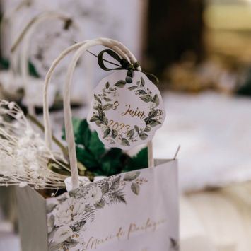 10 Étiquettes + Ruban Satin - Collection Botanique Vert et Or