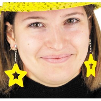 boucles d'oreilles étoiles néon pour adulte | jourdefete.com