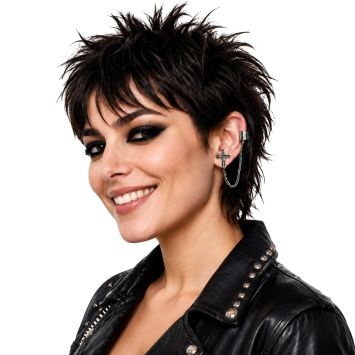 Boucle d'oreille Punk avec croix gothique