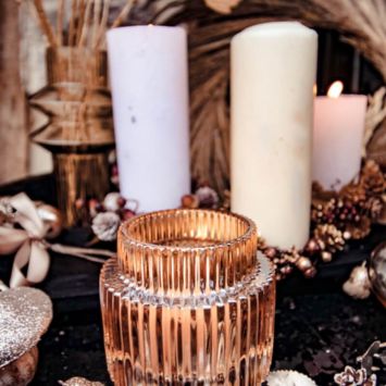 Bougeoir Apothicaire - Verre Fumé