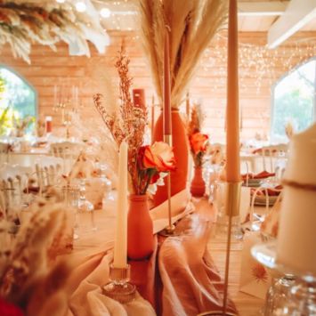 Bougeoir Double Lembata - Verre Ambré Rainuré