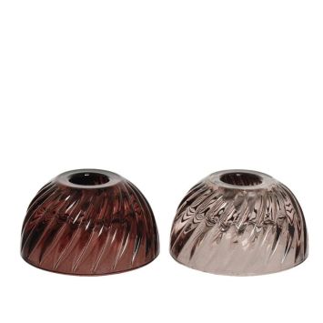 Bougeoir en forme de dôme en verre - 5 cm - Couleur au choix | jourdefete.com