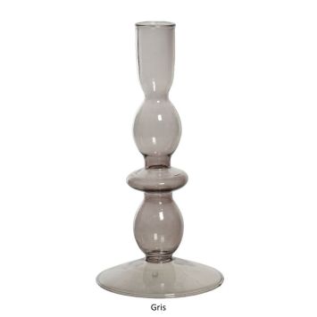 Bougeoir en verre - 18 cm - Couleur au choix