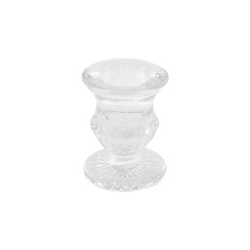bougeoir en verre flambeau antique - 5 x 6.3 cm