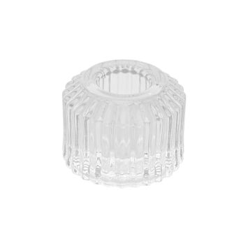 Craquez pour ce bougeoir transparent aux motifs rayés pour votre table | jouirdefete.com