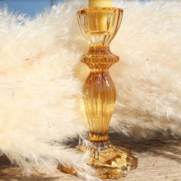 Bougeoir Salvia - Verre Reflets Ocre - 11 cm