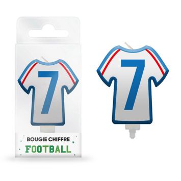 Bougie en forme de maillot - Collection Football - Chiffre au choix