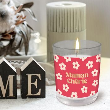 Bougie en verre "Maman Chérie" - Collection Maman d'Amour