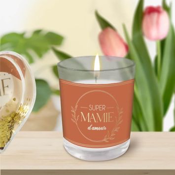 Bougie en verre - Super Mamie d'amour - Mamie - Collection Mamie d'Amour