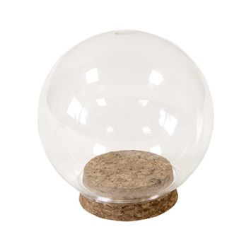 Boule en verre sur support en liège - 4,5 x 8 cm