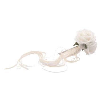 Bouquet de 3 Roses avec rubans - 16 x 10 x 70 cm - Couleur au choix