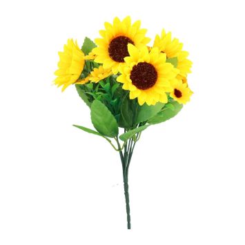Bouquet de tournesol, fleurs et feuillage - 30 cm