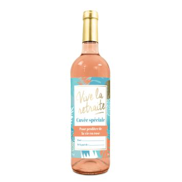 Bouteille de vin rosé pour retraite - Vive la Retraite