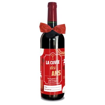 Bouteille de vin rouge personnalisable pour anniversaire