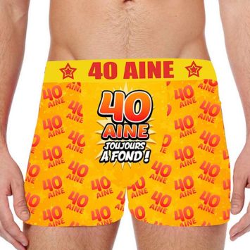Boxer Festif Anniversaire 40 Ans - Couleur Aléatoire