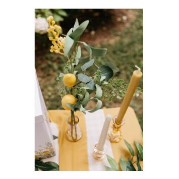 Branche de citron, mimosa et feuillage - 40 cm