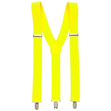 Bretelles fluo jaune ajustables pour soirées à thème | jourdefete.com.