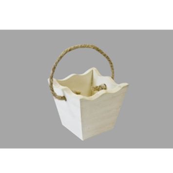 Panier Carré en Bois Brut