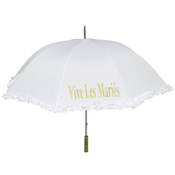 Ombrelle blanche "Vive les mariés"