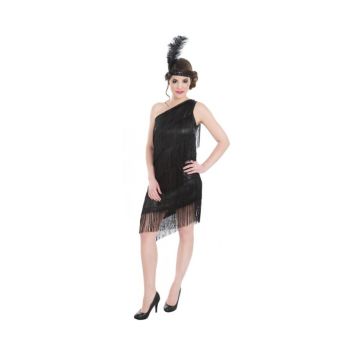 Déguisement Charleston Années 20 Noir à Franges Femme - Taille au Choix