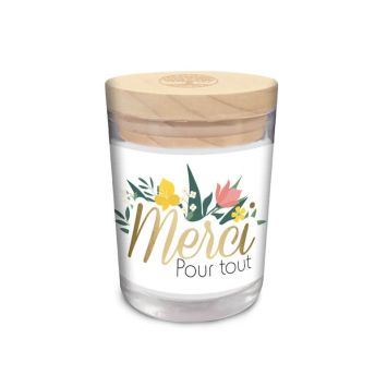 Une bougie en verre à offrir à un proche pour le remercier | jourdefete.com