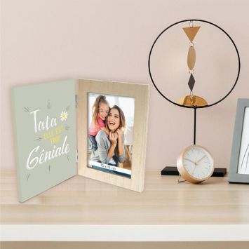 Cadre Photo Pliable - Tata elle est trop géniale - Collection Famille d'Amour