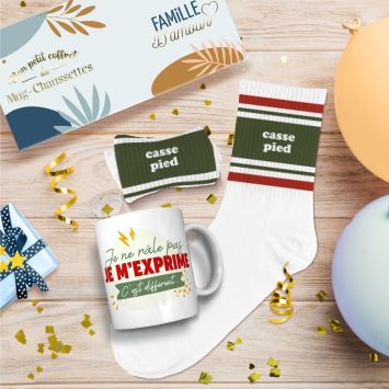 Coffret Mug "Je ne râle pas" et Chaussettes "Casse Pied" pour homme - Collection Famille d'Amour