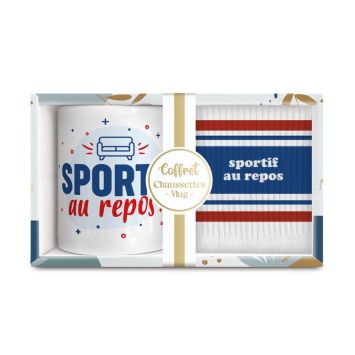 Coffret Mug et Chaussettes "Sportif au repos" pour homme - Collection Famille d'Amour
