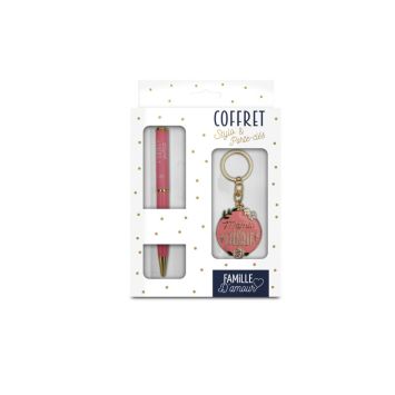 COFFRET STYLO + PORTE CLE "MAMIE CHERIE"
